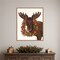 Christmas Moose and Cranberry Wreath by Fab Funky 23-in. W x 28-in. H. Canvas Wall Art Print Framed